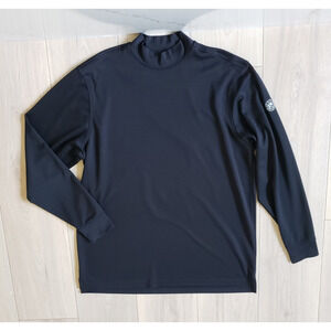 Donald Ross Shirt Mens M Black Long Sleeve Mock Neck Jersey Golf Sportswear Top